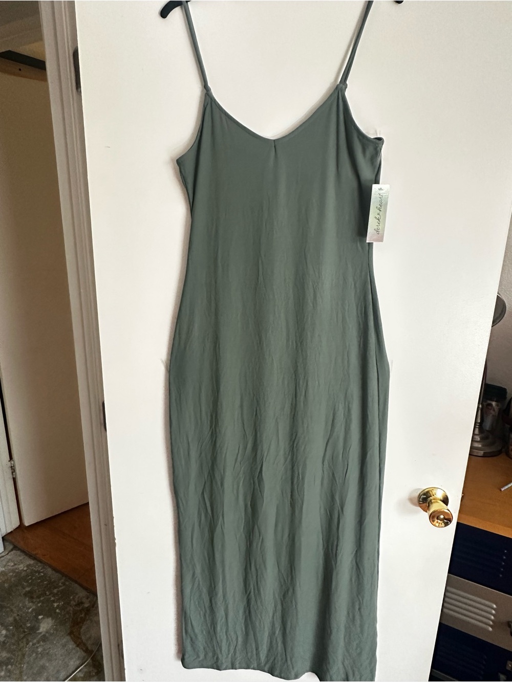 Derek Heart Olive Green Maxi Slip Dress